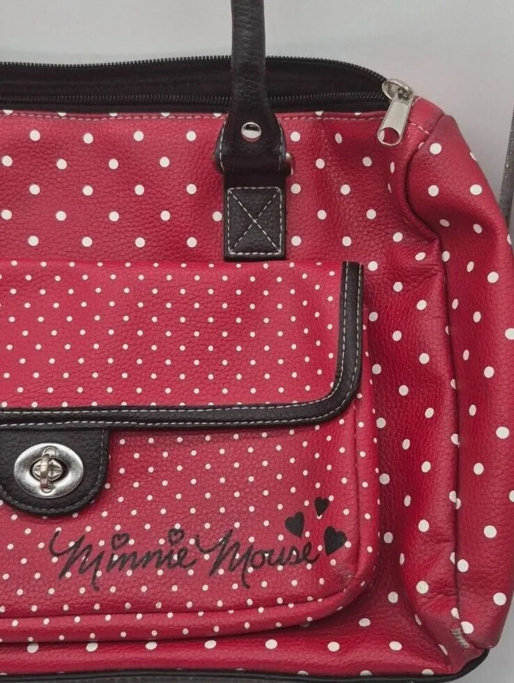 Disney Parks Minnie Mouse Red Polka Dot Satchel Handbag